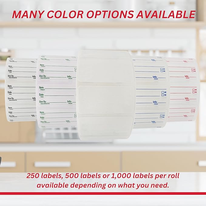 2x1 Dissolvable Food Labels, 1000 Label Stickers, Bottle Labels for Storage Bins, Sticker Labels for Food containers, (1000, Blank)