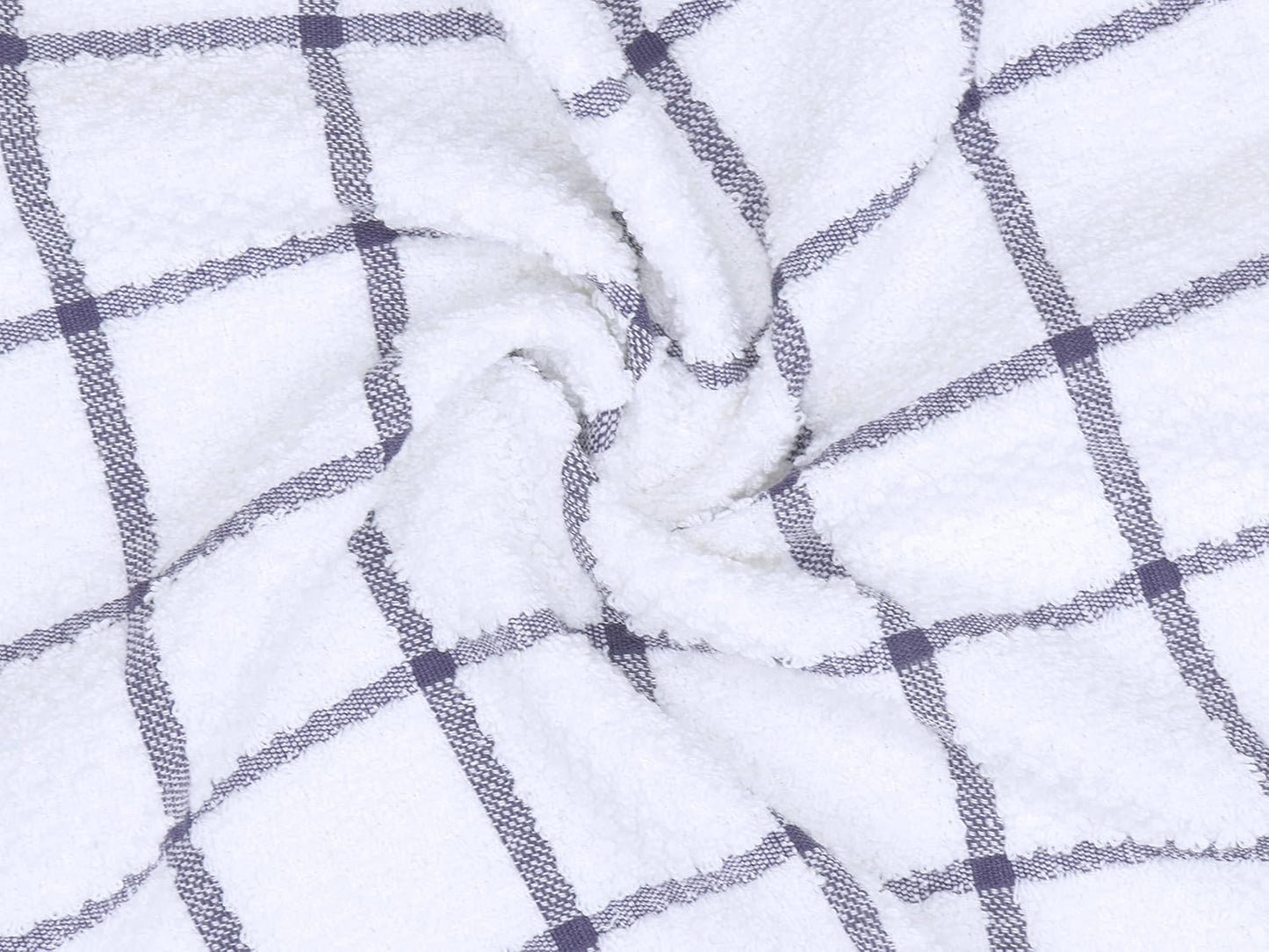 Cotton Grid Dish Cloths, Terry Cleaning Rags, 12 x 12 Inches, Light and Soft, Quick Drying Dish Rags, 8pc/Set (Purple)