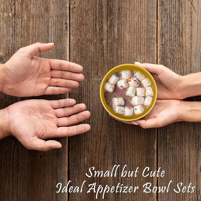 wheat straw icecream bowls 10oz set of 8 - Unbreakable Dessert Bowls Freezer Safe - Small Bowls for Yogurt,Snack and Fruits. Yellow