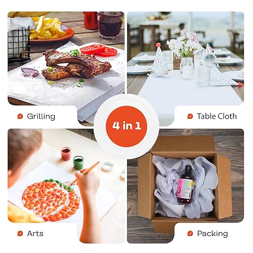 White Butcher Paper 18" x 2160" (180 feet) - USA-Made Natural Butcher Paper Roll for Meat and Fish - Uncoated, Unwaxed & Food-Grade Material for Smoker, Grilling & BBQ by IDL Packaging