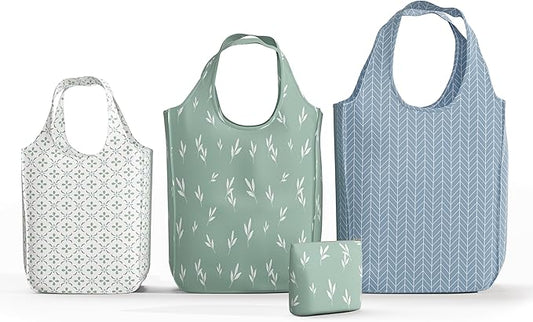 Reusable Grocery Bag - Stylish Shopping Bag for Groceries - Foldable Tote Bag - Medium Size