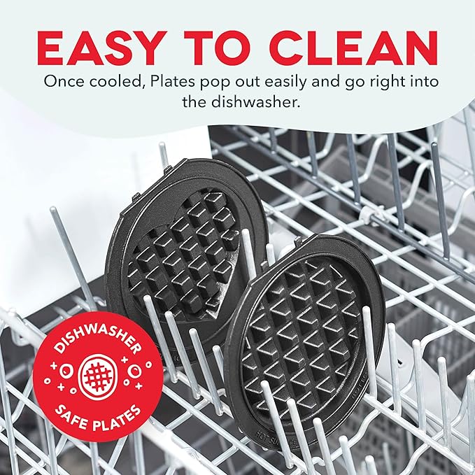 DASH Multimaker Mini System - Waffle Maker with Six 4” Removable Plates & Storage Case: Waffle Iron & Griddle, 4-in-1 Mini Waffle Maker for Kids and Families – Nonstick Surface, Just Add Batter (Aqua)