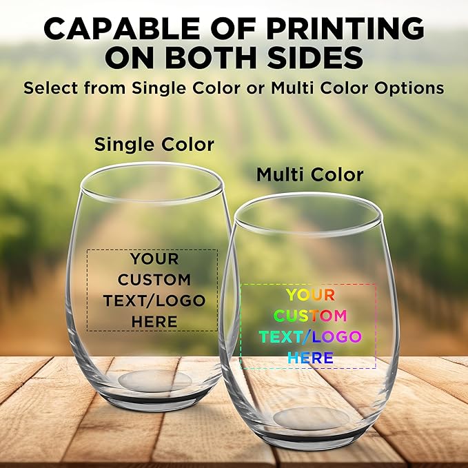 Custom Stemless Wine Glasses by ARC 5.5 oz. Set of 50, Personalized Bulk Pack - Perfect for Hotel, Bar, Restaurant or Lounge - Black