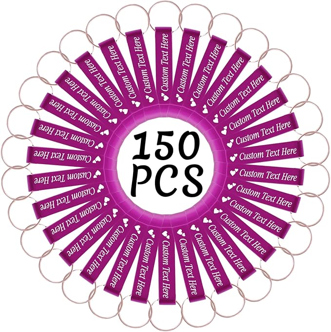 150PCS Personalized Bottle Opener Keychain Bulk Custom Beer Bottle Opener with Logo Text Engraved Wedding Bottle Opener Favors Customized Gifts for Guests Baby Shower Birthday Party-Pink