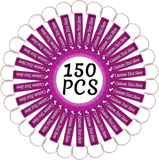 150PCS Personalized Bottle Opener Keychain Bulk Custom Beer Bottle Opener with Logo Text Engraved Wedding Bottle Opener Favors Customized Gifts for Guests Baby Shower Birthday Party-Pink