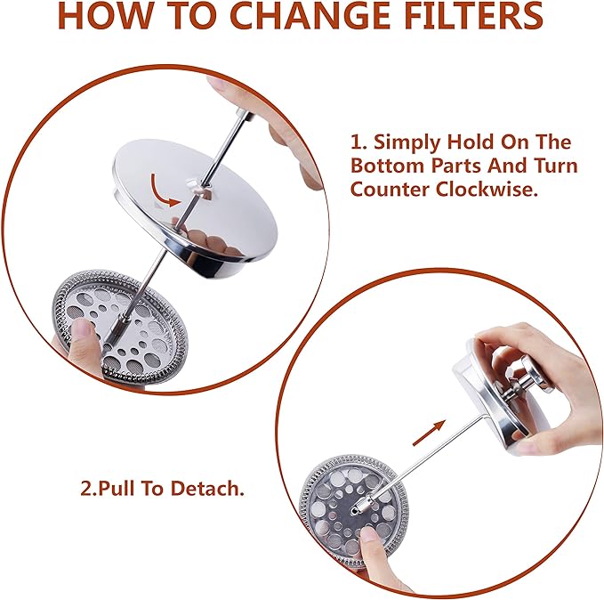 French Press Coffee Maker – 2 Cups Small Stainless Steel Coffee Maker Double Walled French Press 750ML/24OZ