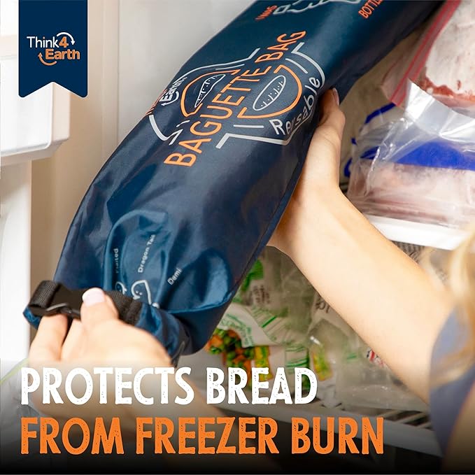 THINK4EARTH® - Large Bread and Baguette Bags (Dark Blue, Baguette Bag)
