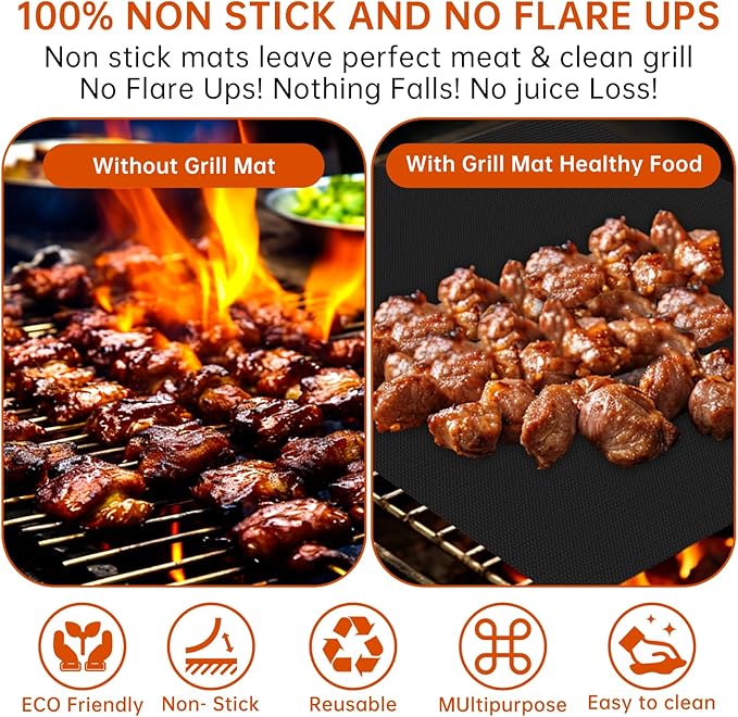 6Pcs Reusable Oven Liners for Toaster Oven, Non Stick Air Fryer Oven Liners Easy Clean Toaster Mat, Grill Baking Ma t Compatible with Cuisinart, Ninja, Kalorik Air Fryer Microwave(9 x 11 Inch)