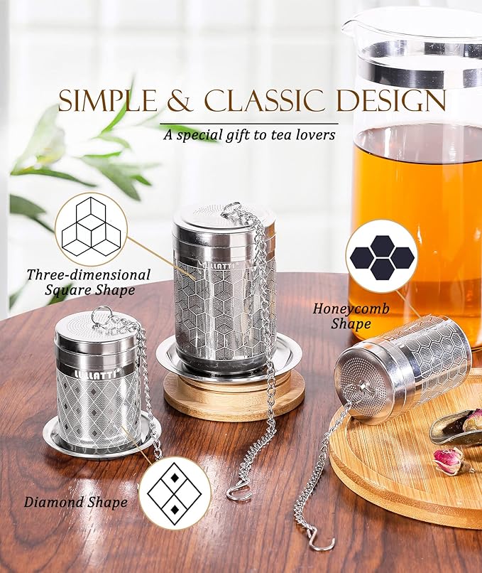 Tea Balls for Loose Tea, (2+1 Pack) 18/8 Stainless Steel Tea Infuser Set, Extra Fine Mesh Tea Strainers for Brew Tea, Spices & Seasonings