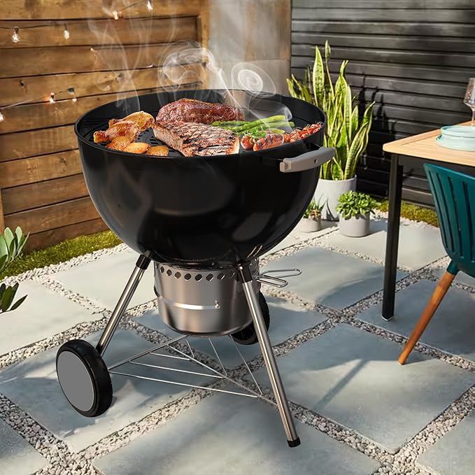 Onlyfire BBQ Griddle and Grate Combo Kit for Weber 26 inch Kettle Charcoal Grills