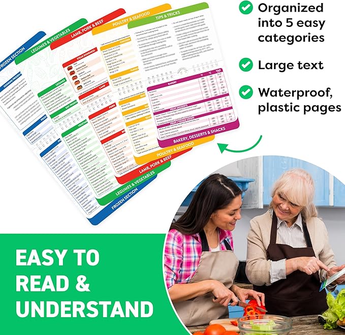 Air Fryer Cheat Sheet Magnets Cooking Guide Booklet - Air Fryer Cookbooks - Air Fryer Liners - Air Fryers Kitchen Gifts Gadgets 2025 - Air Fryer Accessories - Air Fryer Cooking Guide