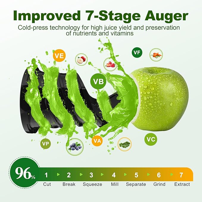 Juicer Machine,5.3" Wide Chute Cold Press Juicer,PCTG BPA-Free, 54oz Large Capacity,Stainless Steel Slow Masticating Juicer for Whole Fruits & Vegetables, Easy to Clean,High Juice Yield,Gray