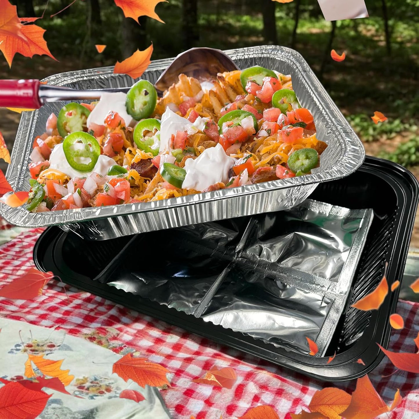 Flame-Free Catering Heat Pads & Buffet Kits – Sustainable Natural Mineral Food Warming Solution for Full & Half Pans (Party Kit/Pack of 12)