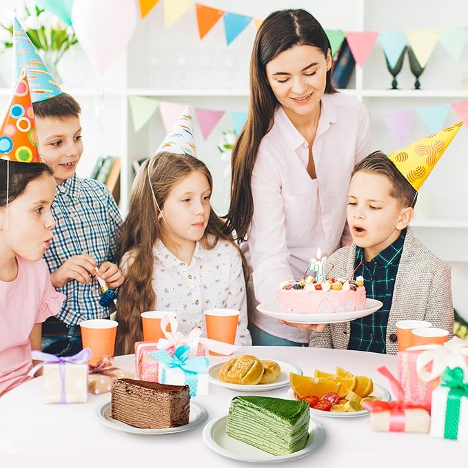 ECOLipak 6 Inch Disposable Compostable Small Paper Plates, 200 Pack Recycled Sugarcane Bagasse Biodegradable Heavy Duty Mini Dinner Appetizer Cake Dessert Plates for Party(White)