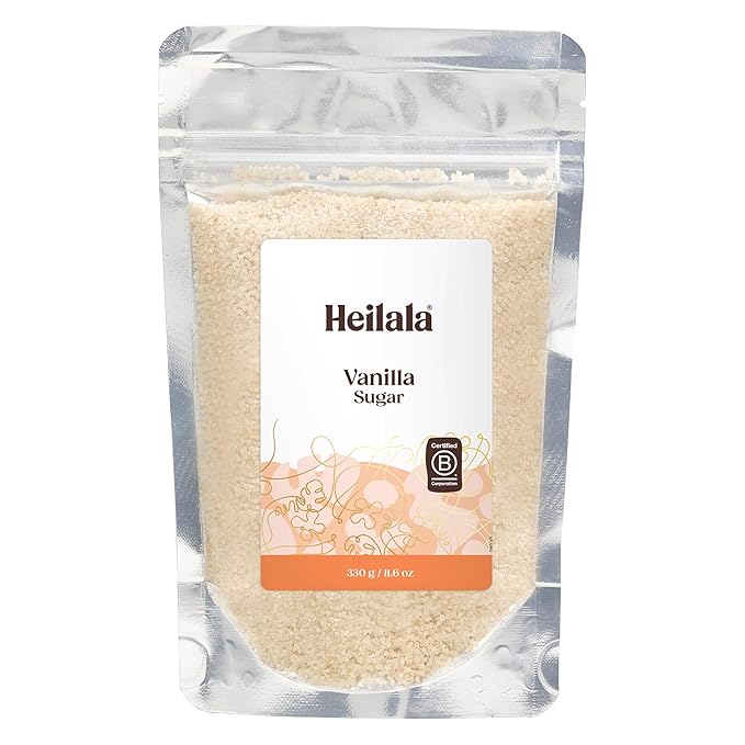 Heilala Pure Vanilla Sugar, 11.6 oz – Raw Sugar Infused with Pure Vanilla Extract & Ground Vanilla Beans, Sustainably Sourced Vanilla for Baking & Desserts