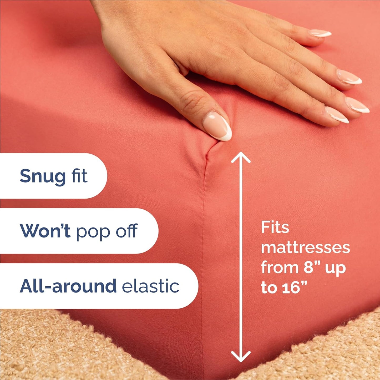 King Size 4 Piece Sheet Set - Comfy Breathable & Cooling Bed Sheets Set - Hotel Luxury Bedding for Women, Men, Kids, Teens, Boys & Girls - Deep Pockets, Ultra-Soft and Wrinkle Free - Oeko-Tex - Coral