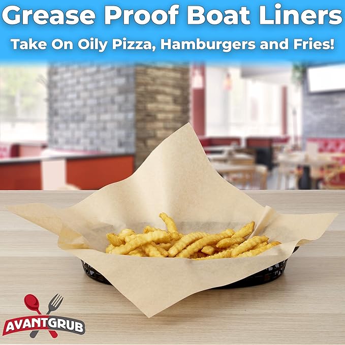 Eco Friendly, Grease Proof 12" x 12" Deli Wrap 500 Pk. Best Kraft Food Wrapping Paper Sheets for Picnic, Festival, Fair or BBQ. Perfect Liner for Tray, Basket or Boat. Quality Bulk Restaurant Supply