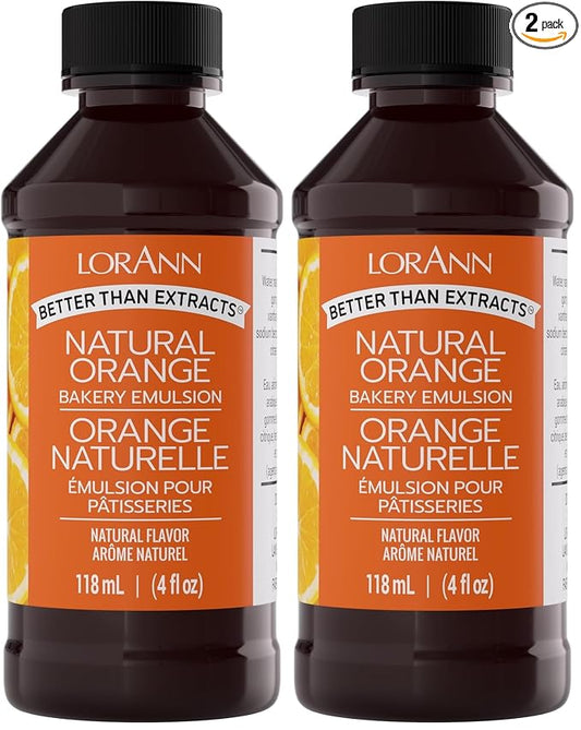 LorAnn Orange Bakery Emulsion, 4 ounce bottle (Pack of 2)