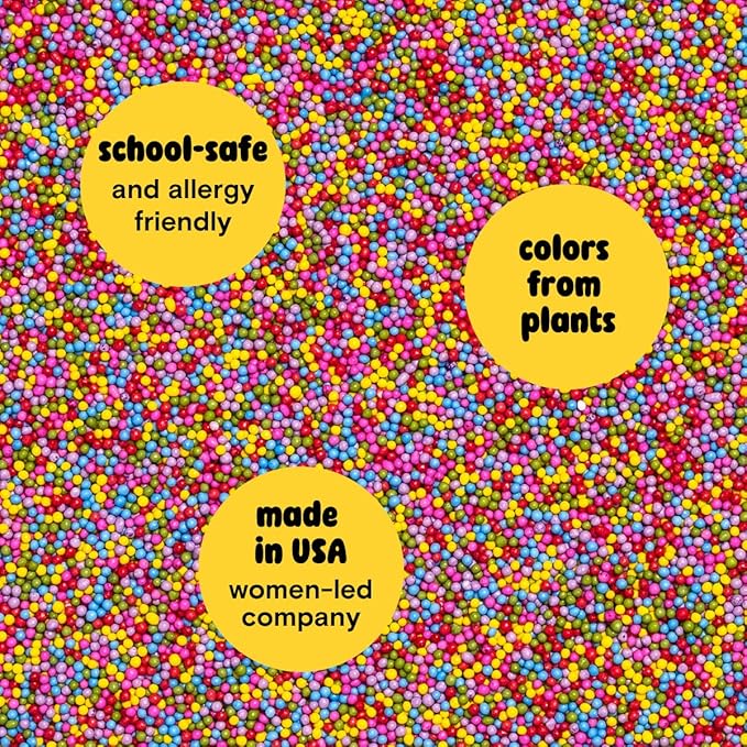 Supernatural Rainbow Nonpareils, Dye-Free Natural Sprinkles, Soy-Free, Gluten-Free, Vegan, Made in USA, 3oz