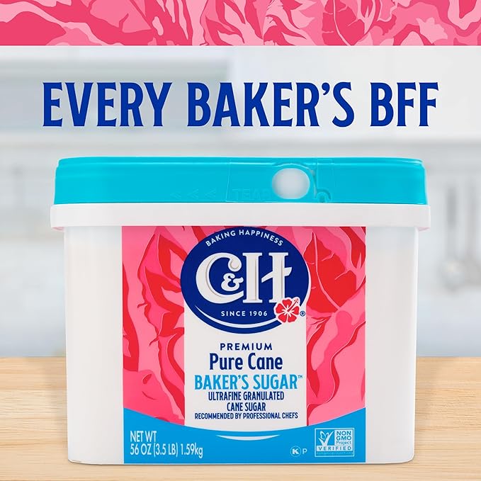 C&H Pure Cane Ultrafine Granulated Baker's Sugar™, 3.5 lb Easy Baking Tub
