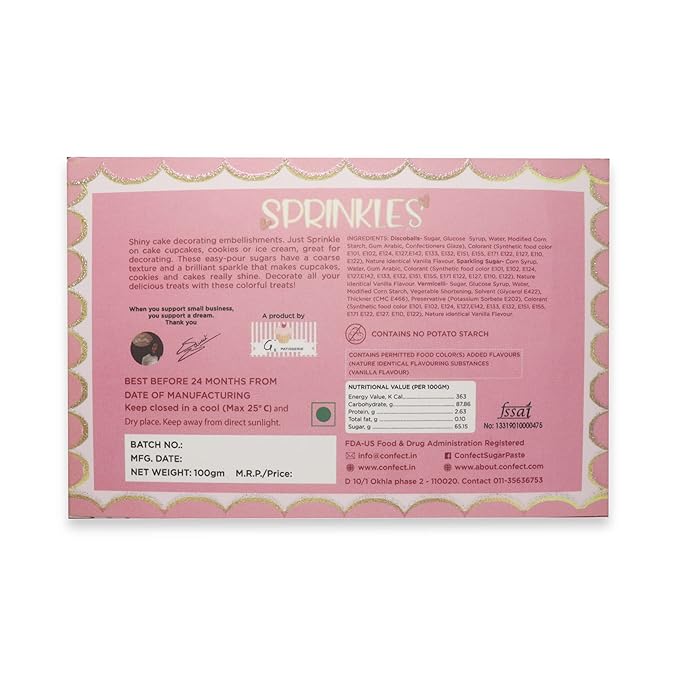 Confect Sprinkles for Cake & Cupcake Decoration | Pack of 5 Party Sparkle Sprinkles | Champagne Gold Pearl | Sliver & Bronze Jimmies Sliver Sparkling Sugar | Vegan, Gluten-Free, Nut-Free, Soy-Free, Dairy-Free, Palm Oil-Free - 5 Oz