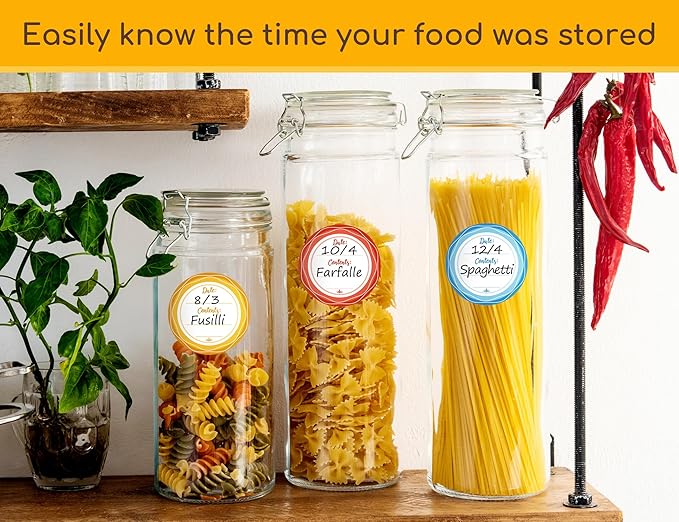 Mason Jar Lid Labels, Removable Canning Label, Waterproof Write-On Meal Prep Label for Food Container, Glass Bottle, Canned Jams, Preserve, Home & Kitchen Organization, 90pcs (Forest Streams)