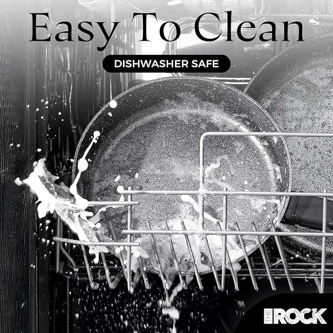 THE ROCK SOHO 11-Inch Non Stick Frying Pan – Nothing Sticks, Never Warps, Lasts Longer, Healthy Skillet with Heat-Resistant Handle, PFOA Free, Oven & Dishwasher Safe, Black