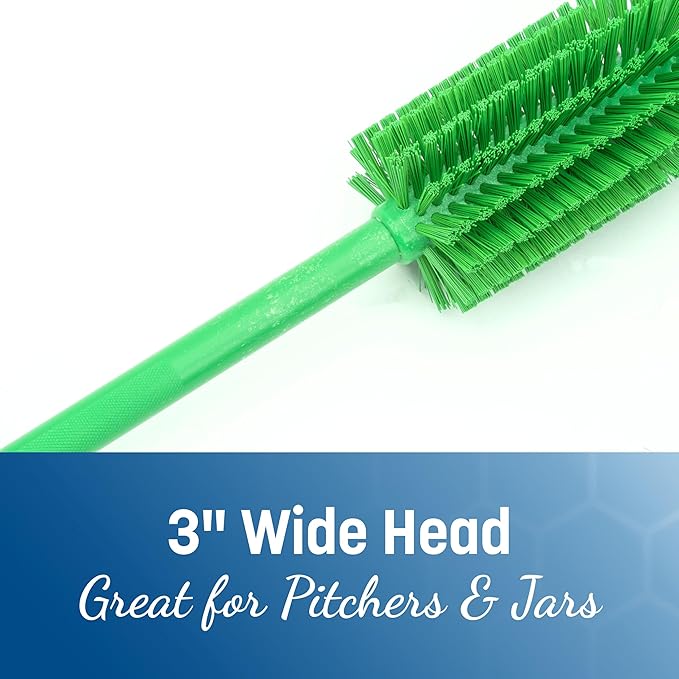 SPARTA Scrub Brush Bottle Brush, Dishwasher Safe Brush with Hanging Hole for Cleaning, Plastic, 16 Inches, Lime