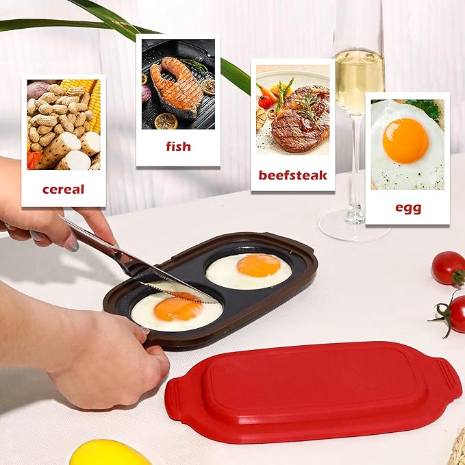 Microwave Egg Cooker, Microwave Egg Poacher | Cooker & Fryer for Breakfast Sandwiches | Maker for 2 Eggs | Dishwasher-Safe & BPA-free, Save Time,Portable for Home,Travel,Gifts