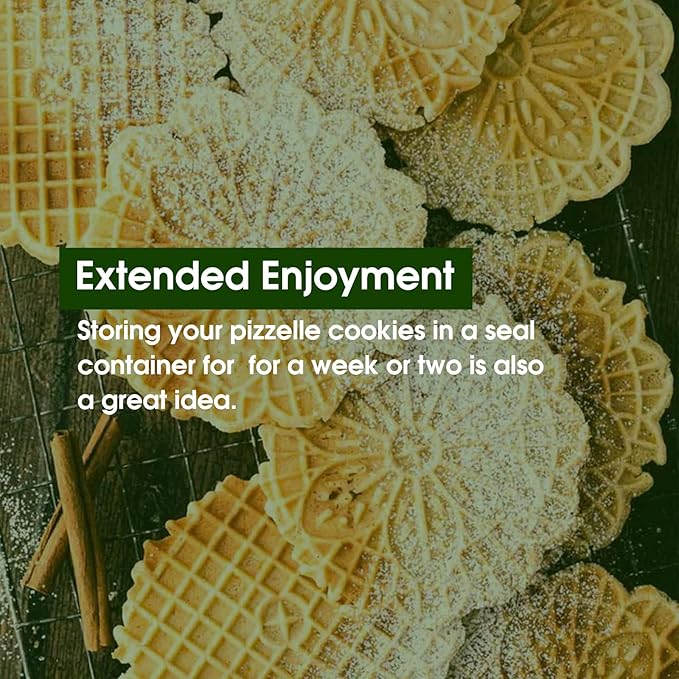 Pizzelle Maker Machine, Mini Non-stick Electric Pizzelle Cookie Baker for Holiday, Party, Treat (Ceramic Coating, 4 * 4")