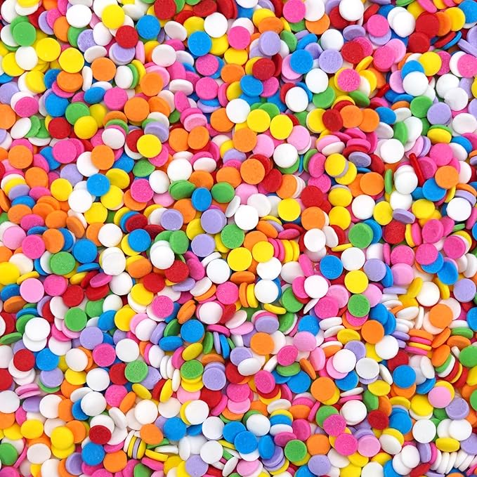 Rainbow Round Sprinkles, Birthday Confetti Edible Cake Decorations, Round Sprinkles For Cupcake, Cake Decorating, Ice Cream, Cookie, 150g/5.29oz