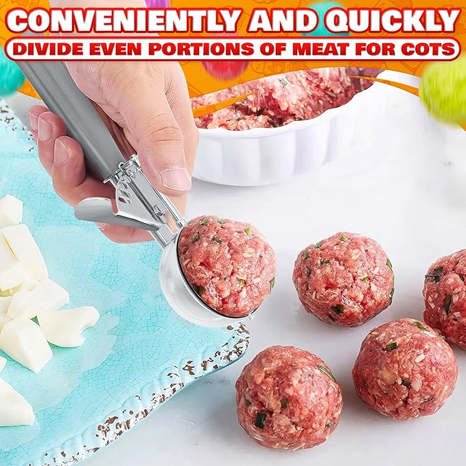 4 oz Ice Cream Scoop with Trigger Release #8 – Stainless Steel Versatile Tool for Baking, Cookies and Desserts Spoons, Easy-to-Clean, Dishwasher-Safe, Ergonomic Design for Precise Culinary Portions