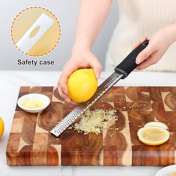 Kaishun Stainless Steel Lemon Zester, Cheese Grater for Lime, Cheese, Dishwasher Safe