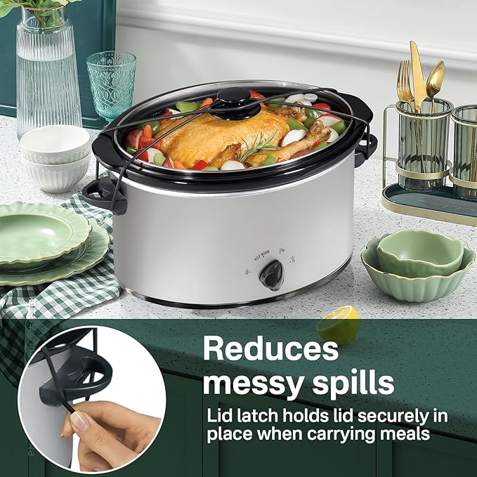 Black Lid Latch Strap Rubber Band Fit for Hamilton Beach Crock Pot Slow Cooker 6, 7, and 8 quart models, including 33167, 33172, and 33176（2PC）