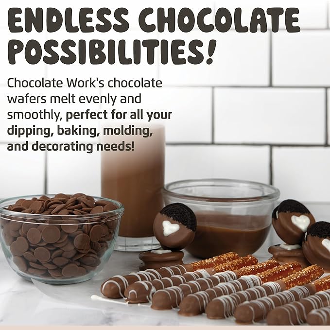 Chocolate Works Dark Chocolate Melting Chocolate Wafers, 2.5lb (Pack of 1)