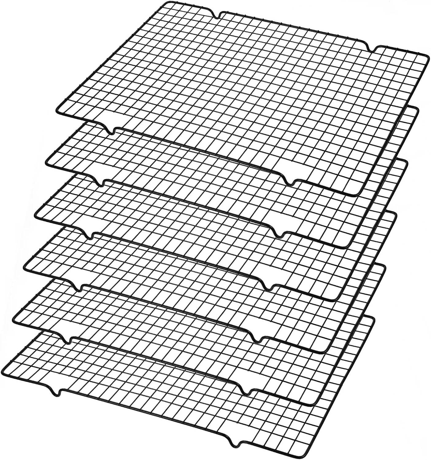 6 Packs Cooling Racks 16"x10" Baking Rack for Cooking and Baking Oven Wire Rack Cooling Drying Roasting Rack Heavy Duty Baking Rack for Roasting Cooking Grilling Drying