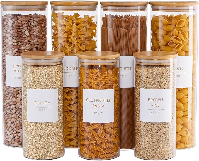 Talented Kitchen Labels for Storage Bins & Food Containers - 2.5 x 2.5-Inch Matte White Vinyl Squares - Metallic Gold Text Peel & Stick - Water-Resistant for Jars & Pantry Organization