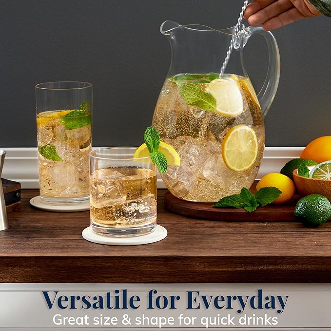 US Acrylic 72oz Acrylic Clear Acrylic Pitcher with Lid, Reusable, BPA-free, Indoor and Outdoor Pitcher for Water, Lemonade, Juice, and Soda Pop