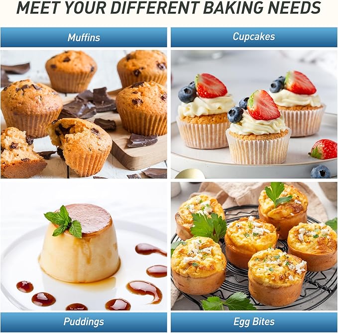 2 Pack 24 Cups Silicone Mini Muffin Pan with Metal Reinforced Frame Silicone Molds Cupcake Pans Tray Egg Bites Circle Cookie Molds Muffin Tin Tart Pans Baking Sheet Set for Breakfast Sandwiches