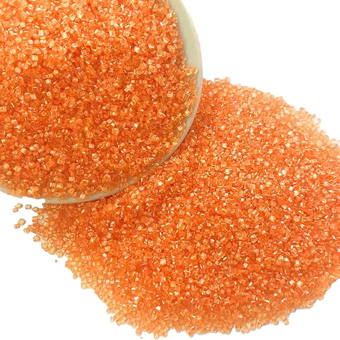 Sentovac Orange Sanding Sugar for Baking Edible Sparkling Sugar Sprinkles Coarse Sugar Crystals for Baking Topping Cake Cookie Cupcake Topper Ice Cream Decoration Supplies 3.2 OZ