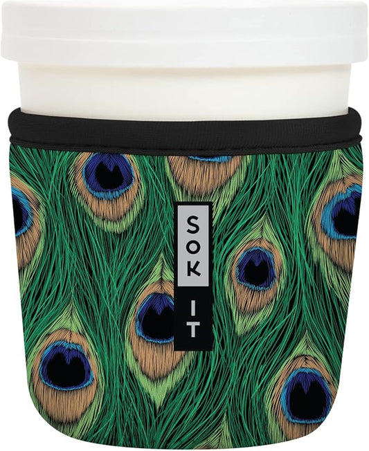 Sok It IceCreamSok Insulated Neoprene Cover (Peacock, Tapered Ice Cream Pints)
