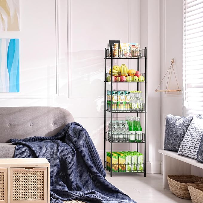 OYEAL Soda Can Organizer for Pantry 5 Tier Water Bottle Organizer Holder for Tumbler Travel Mug Cup, Freestanding Can Storage Organizer for Pantry Kitchen Living Room Organization