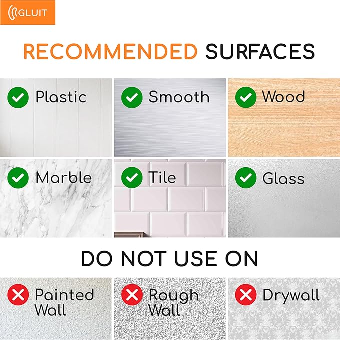 GLUIT Adhesive Wall Hooks for Hanging Heavy Duty 22 lbs Hooks for Walls No Damage, Towel Sticky Clear Hook, Waterproof, Home, Bathroom, Kitchen, Office, and Outdoor 12 Pack