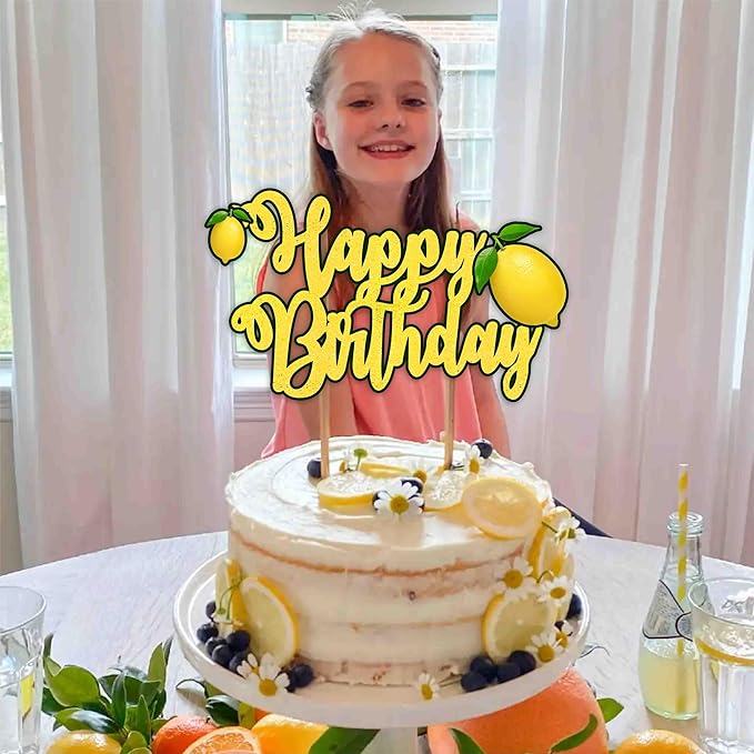 Seyal® Lemon Happy Birthday Cake Topper