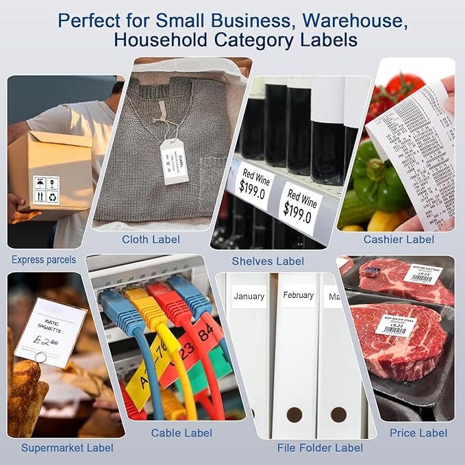 CLABEL Desk Bluetooth Barcode Label Printer: Label Maker with Direct Thermal Printing, 3 Inch Print Width for Barcodes Address Shipping Warehouse with 1 Roll Label (3 Inch Soot)