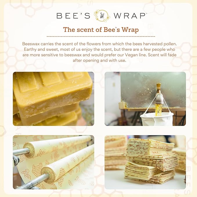 Bee's Wrap Beeswax Wraps for Food - Bakery Lane Bread Wrap - Made in USA Reusable Bread Storage Bags - Organic & Eco-Friendly Alternative to Aluminum Foil, Sourdough Bags & Plastic Wrap