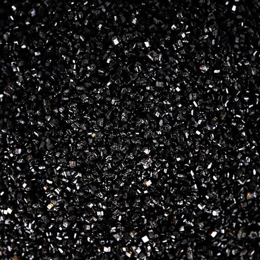 Kasvan Sanding Sugar Sprinkles - Edible Sugar Crystals, Baking Cake Decorations, Ice Cream Toppings cupcake Decorating, Wedding Party Chirstmas Supplies, 85g/3.2oz (Black)