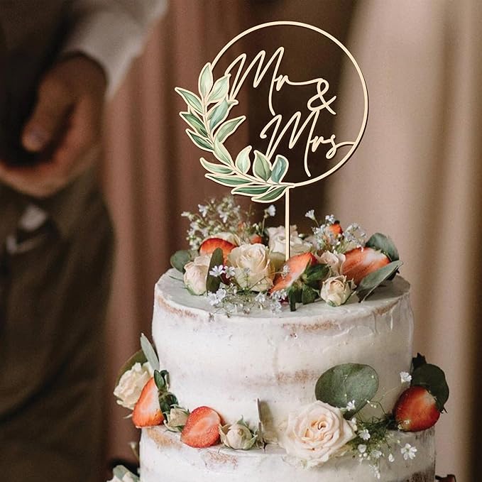 Wooden Wedding Cake Toppers, Wedding Cake Toppers Bride and Groom, Anniversary Mr and Mrs Cake Topper, Cake Decoration
