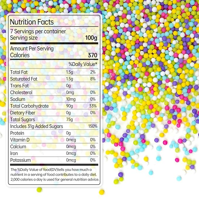 Rainbow Nonpareils Sprinkles, Edible Sprinkles For Cake Decorating, Baking Sugar, 150g/5.29oz, Cake Decorations & Cupcake Toppers, Easter, Holiday, Wedding Party Supplies