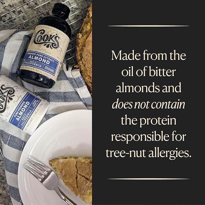 Cook’s, Pure Almond Extract for Baking, Cooking, and Mixology, Allergen Free Almond Flavoring Extract, 128 Ounces (1 Gallon)